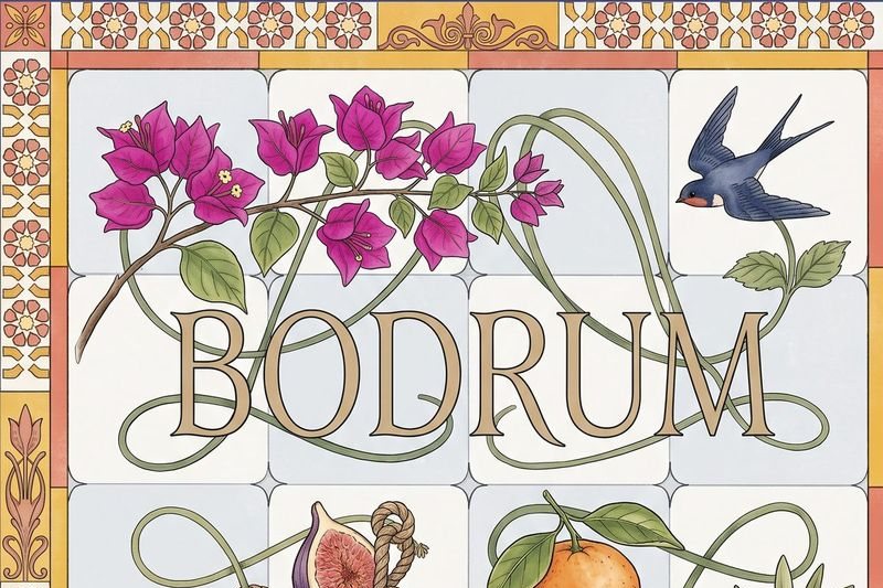 Bodrum painted on tiles