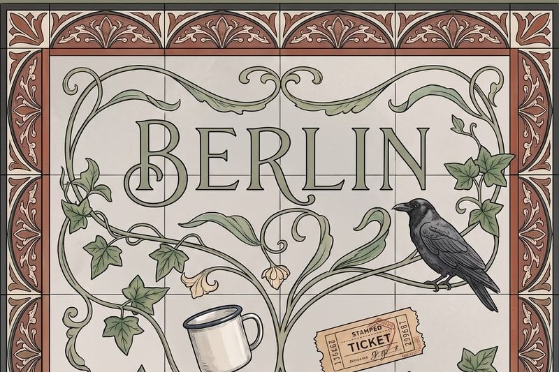 Berlin painted on tiles