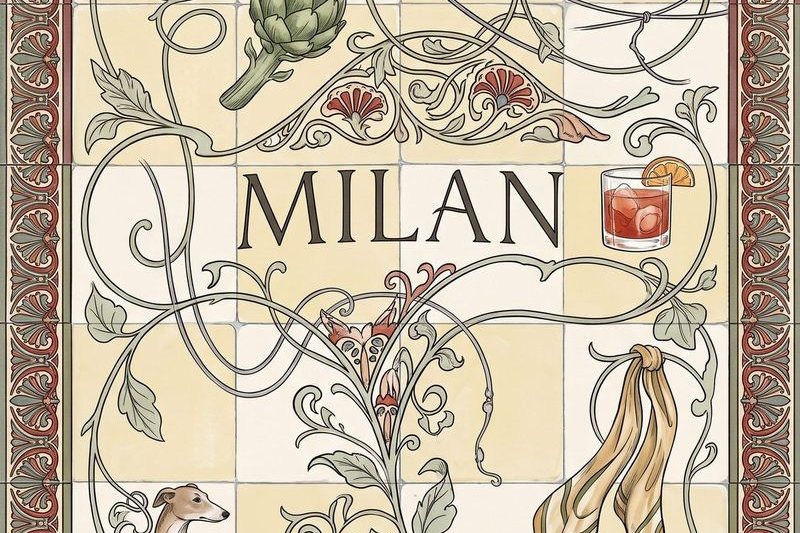 Milan painted on tiles