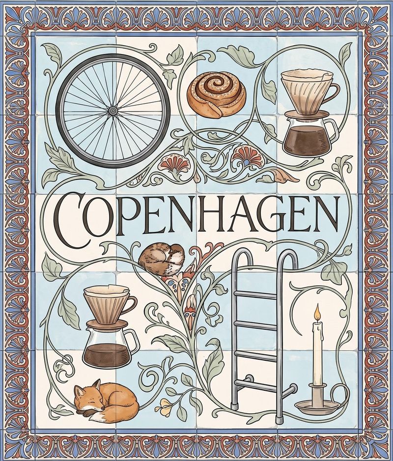 Illustrated tile poster for Copenhagen
